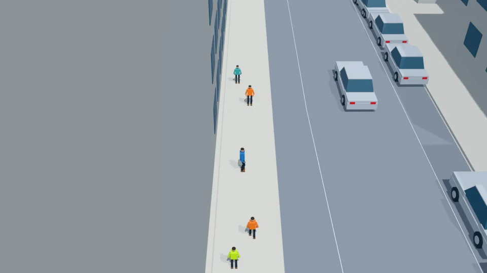 Football play starts off the road