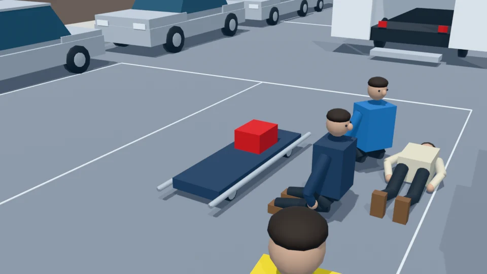 Contact check: Shared portable stretcher