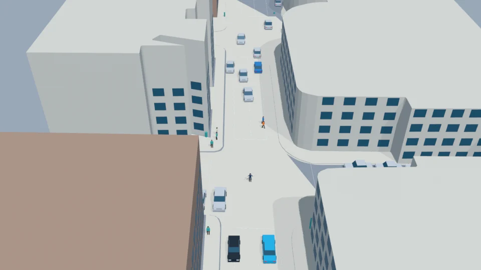 Second pedestrian pair occupies the ego corridor under the officer's stop signal.