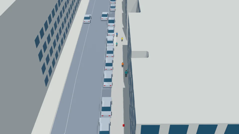 The child completes an in-place turn and runs back west.