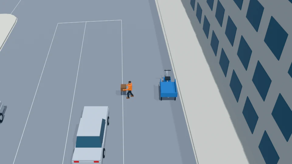 Peak conflict: courier and parcel traverse the ego corridor