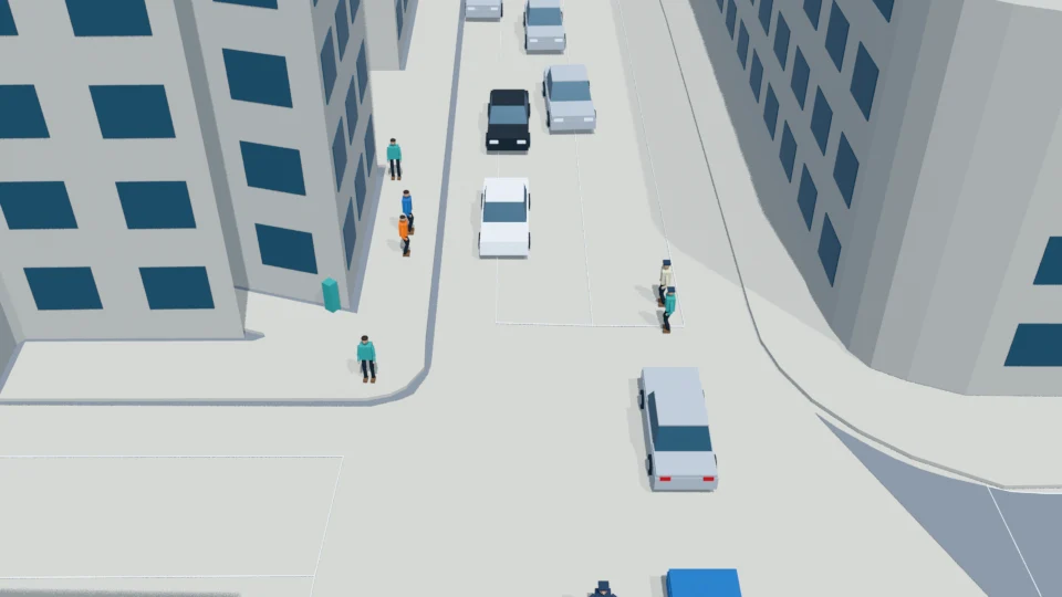 Officer alternates pedestrian and vehicle passage rehearsal