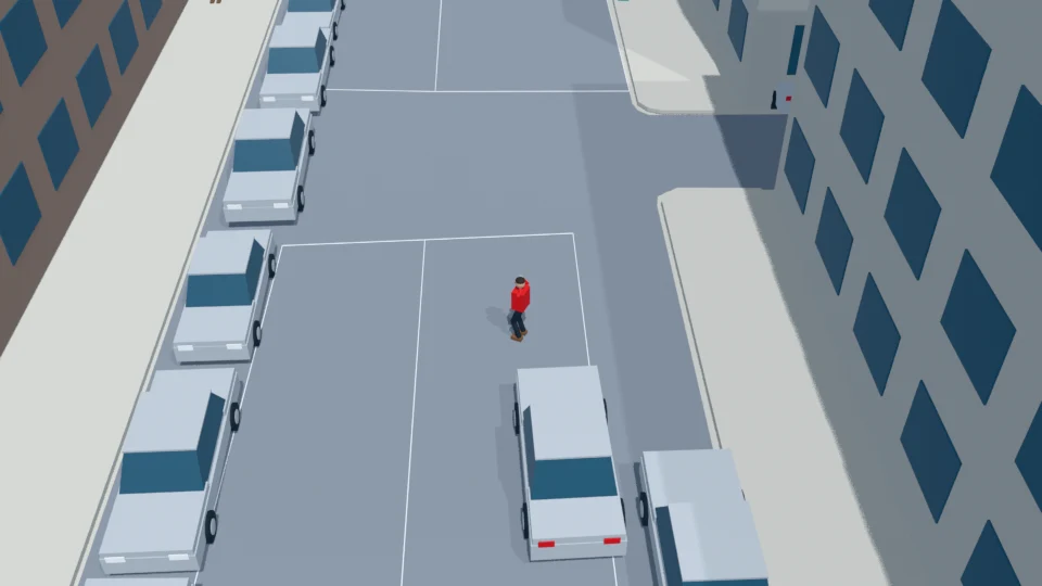 Agitated phone caller drifts into the traffic corridor rehearsal