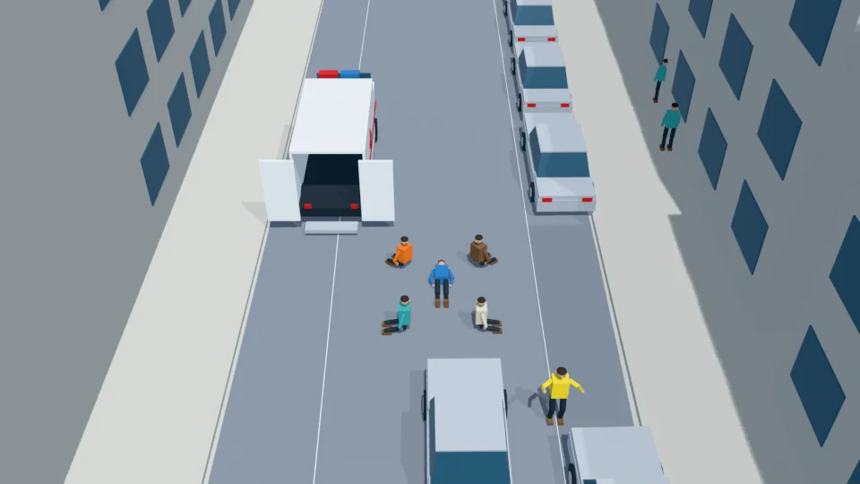 Sudden collapse with bystander assistance and ambulance crew rehearsal
