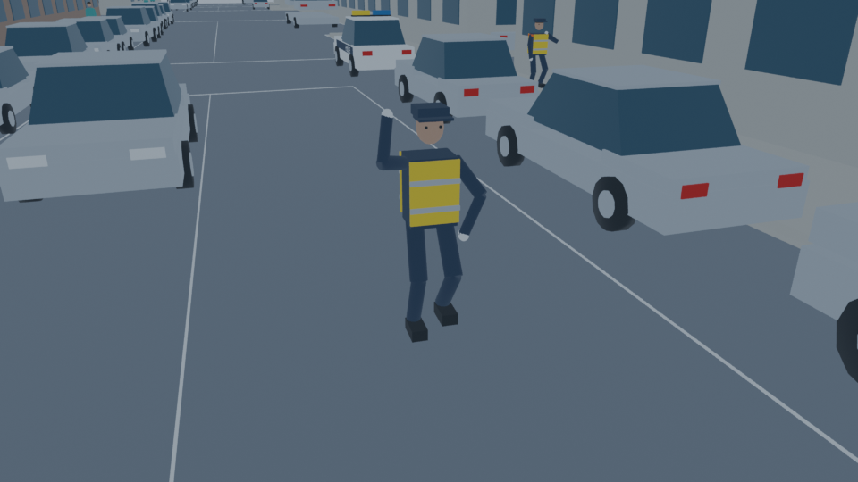 Officer holding lane